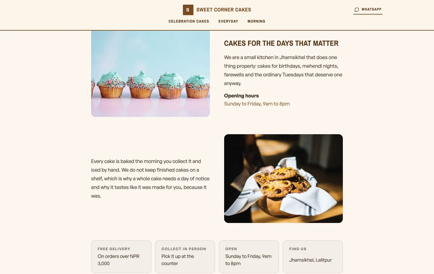 A shop's About us page