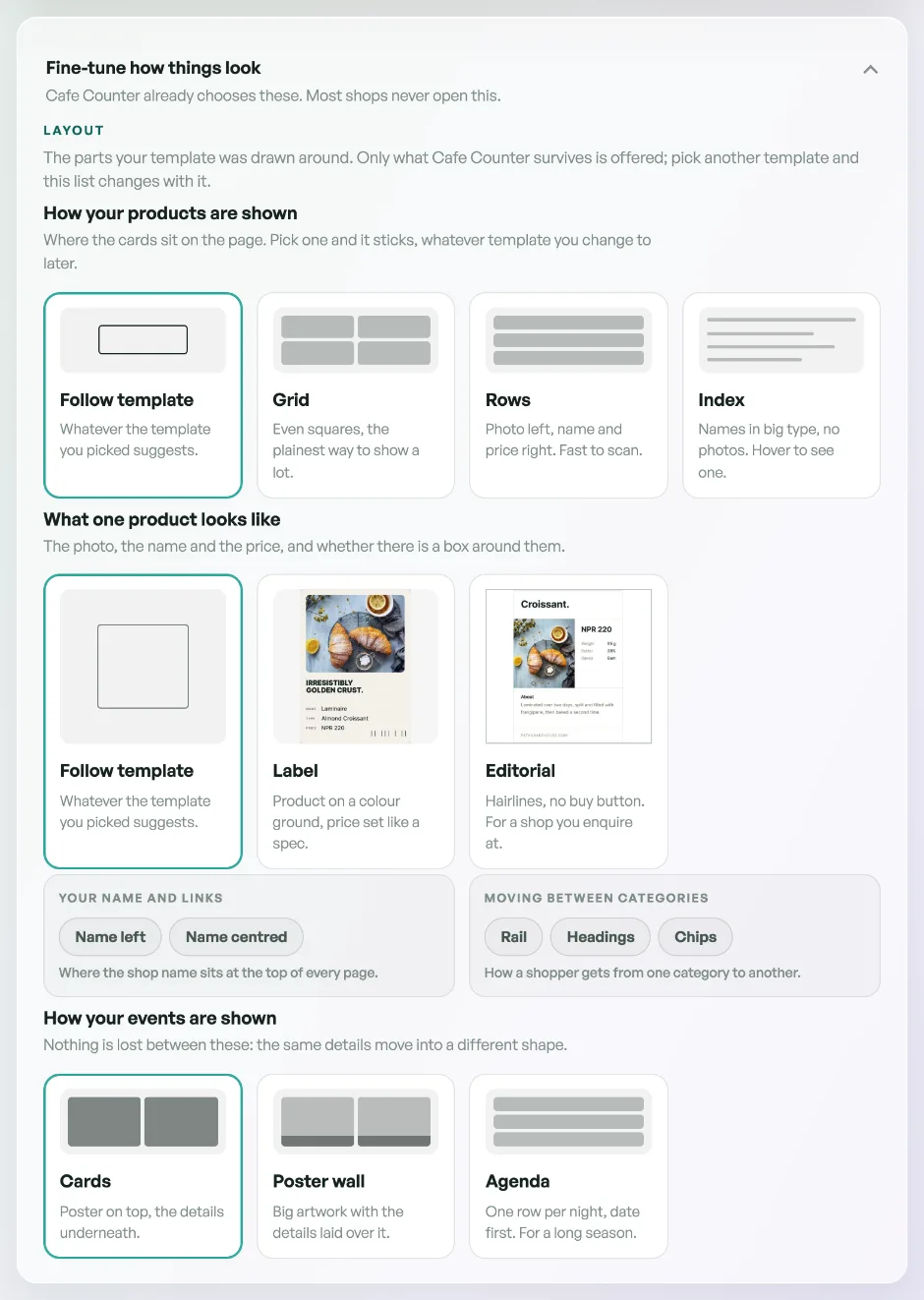 The Layout screen in Design