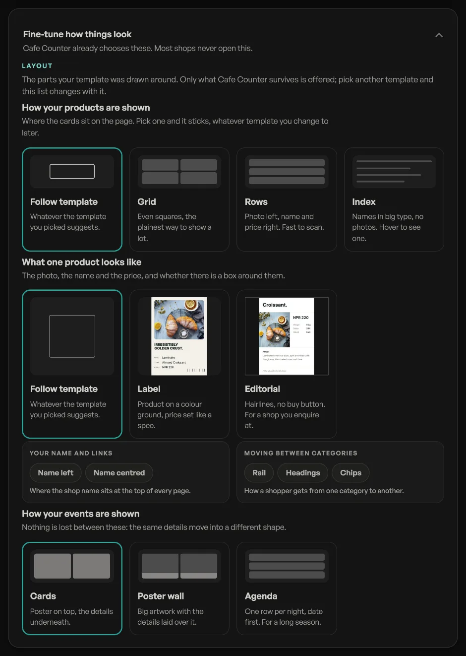The Layout screen in Design