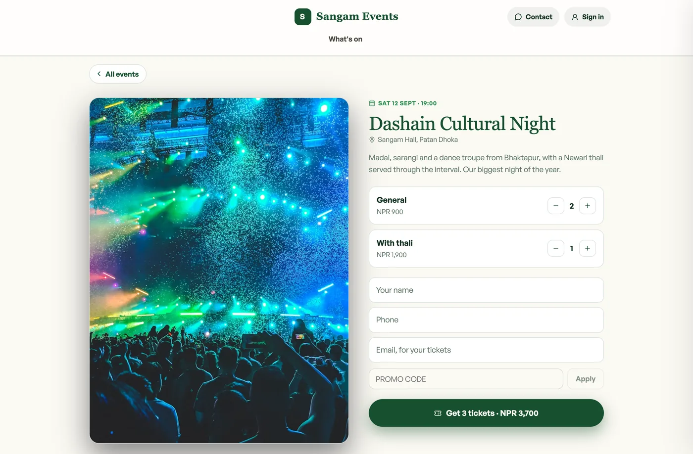 Tickets, picked and priced, live